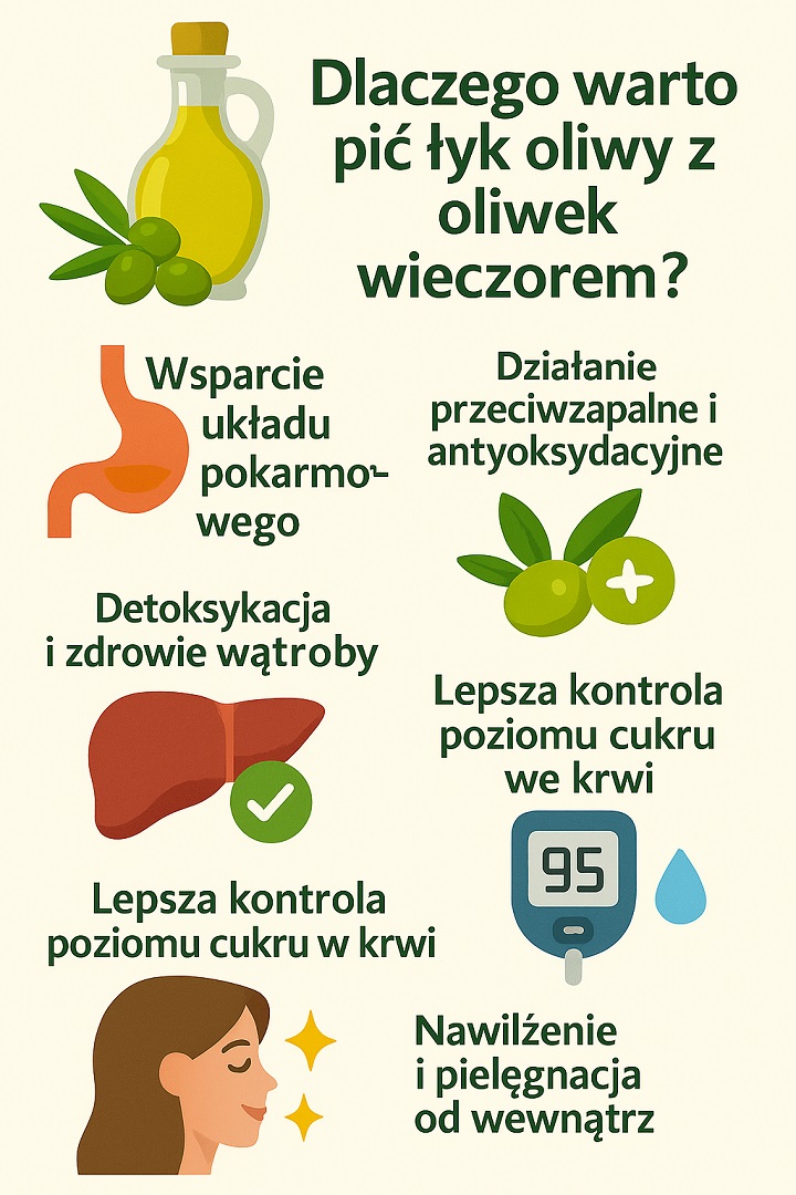 Dlaczego warto pić łyk oliwy z oliwek wieczorem?